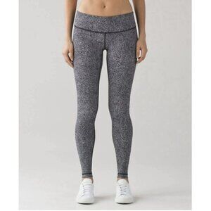 Lululemon Wunder Under Pant III Line Up White Black Size 6 EUC